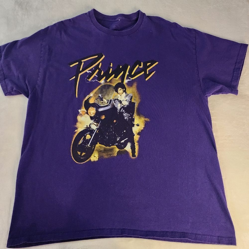 Prince Purple Tshirt With Motorcycle Graphic Size XL